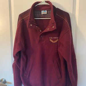 Vintage Steamboat Colorado burgundy fleece quarter snap